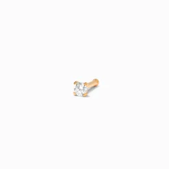 Claire's Clous D'oreilles|Bijoux Premium-Clou pour piercing de nez strass en zircon cubique 0,8 mm en titane et couleur dorée