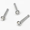 Claire's Bijoux De Piercing-Clous de nez avec strass 0,8 mm couleur argentée - Lot de 3