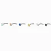 Claire's Bijoux De Piercing-Clous de nez avec zircon cubique coloré 0,8 mm en titane couleur argentée - Lot de 6
