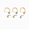 Claire's Bijoux De Piercing-Clous de nez 0,6 mm iridescents AB couleur argentée et couleur dorée - Lot de 6