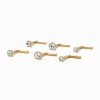 Claire's Bijoux Premium|Bijoux De Piercing-Clous de nez 1,0 mm à tailles progressives en titane couleur dorée - Lot de 6