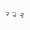 Claire's Bijoux De Piercing-Clous de nez 0,8 mm variés en titane couleur argentée - Lot de 3