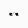 Claire's Clous D'oreilles|Bijoux Premium-Clous d’oreille carrés 4 mm en zircon cubique noirs en titane - Collection C Luxe