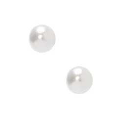 Claire's Clous D'oreilles|Bijoux Premium-Clous d’oreille en argent avec perle d'imitation en verre 4 mm