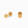 Claire's Clous D'oreilles|Bijoux Premium-Clous d’oreilles à arrière plat micro cœur en titane couleur dorée C LUXE by Claire’s