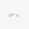 Claire's Clous D'oreilles-Clous d’oreilles carrés avec strass en zircon cubique d’imitation couleur doré rose - 2 mm