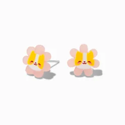 Claire's Clous D'oreilles-Clous d’oreilles chat fleur qui brillent dans le noir