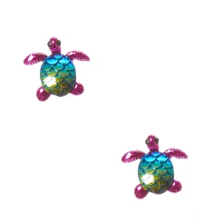 Claire's Clips Et Autocollants-Clous d’oreilles à clip écaille de tortue holographique