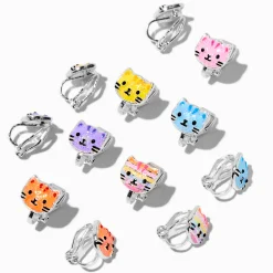 Claire's Clips Et Autocollants-Clous d’oreilles à clip chats pailletés - Lot de 6