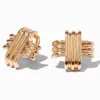 Claire's Clips Et Autocollants-Clous d’oreilles à clip croisillons couleur dorée