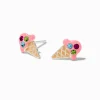 Claire's Clous D'oreilles|Bijoux Premium-Clous d’oreilles cornet de glace en strass couleur argentée