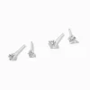 Claire's Clous D'oreilles|Bijoux Premium-Clous d’oreilles cupcake ronds de tailles différentes en zircon cubique et argent - Lot de 2
