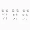 Claire's Clous D'oreilles-Clous d’oreilles de différentes tailles avec perles d'imitation blancs - Lot de 9
