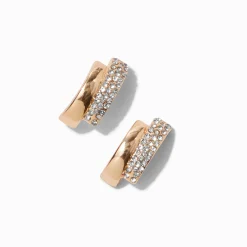 Claire's Clous D'oreilles-Clous d’oreilles double strass couleur dorée