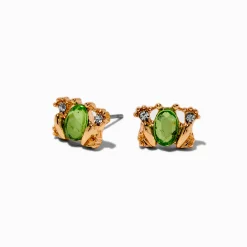 Claire's Clous D'oreilles-Clous d’oreilles grenouille avec strass verts