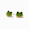 Claire's Clous D'oreilles|Bijoux Premium-Clous d’oreilles grenouille avec strass couleur argentée C LUXE by Claire’s