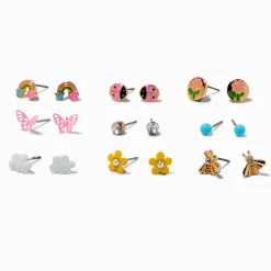 Claire's Clous D'oreilles-Clous d’oreilles jour de pluie printanier - Lot de 9