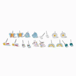 Claire's Clous D'oreilles-Clous d’oreilles licorne aux designs variés - Lot de 9