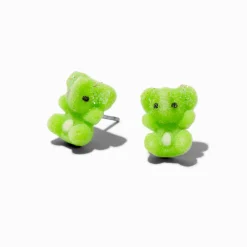 Claire's Clous D'oreilles-Clous d’oreilles éléphant duveteux verts