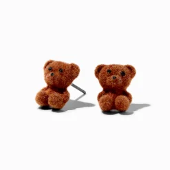 Claire's Clous D'oreilles-Clous d’oreilles ours pelucheux