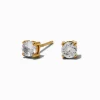 Claire's Clous D'oreilles|Bijoux Premium-Clous d’oreilles panier en zircon cubique 4 mm acier inoxydable couleur dorée