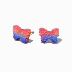 Claire's Clous D'oreilles-Clous d’oreilles papillon dégradé pailletés