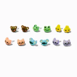 Claire's Clous D'oreilles-Clous d’oreilles petits animaux pailletés estivaux - Lot de 6