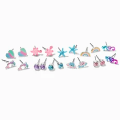 Claire's Clous D'oreilles-Clous d’oreilles plage et vie aquatique - Lot de 10