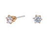 Claire's Clous D'oreilles|Bijoux Premium-Clous d’oreilles ronds 3 mm en zircon cubique couleur dorée jaune C LUXE by Claire's