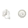 Claire's Clips Et Autocollants|Clous D'oreilles-Clous d'oreille à clip avec perles d'imitation couleur argenté