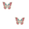 Claire's Clous D'oreilles|Bijoux Premium-Clous d'oreille en argent avec papillon pastel