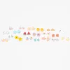 Claire's Clous D'oreilles-Clous d'oreilles aux designs variés arc-en-ciel pastel - Lot de 20