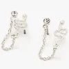 Claire's Clous D'oreilles-Clous d'oreilles avec chaîne et serpent couleur argentée