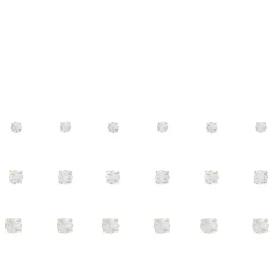 Claire's Clous D'oreilles-Clous d'oreilles avec strass de différentes tailles couleur argentée - Lot de 9