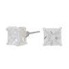 Claire's Clous D'oreilles-Clous d'oreilles carrés avec strass en zircon cubique d'imitation couleur argentée - 7 mm