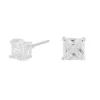 Claire's Clous D'oreilles-Clous d'oreilles carrés avec strass en zircon cubique d'imitation couleur argentée - 5 mm