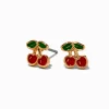 Claire's Clous D'oreilles-Clous d'oreilles cerises couleur dorée