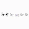 Claire's Clous D'oreilles|Bijoux Premium-Clous d'oreilles chiens violets couleur argentée C LUXE by Claire's - Lot de 3
