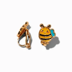 Claire's Clips Et Autocollants-Clous d'oreilles à clip abeille