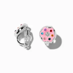 Claire's Clips Et Autocollants-Clous d'oreilles à clip donut strass