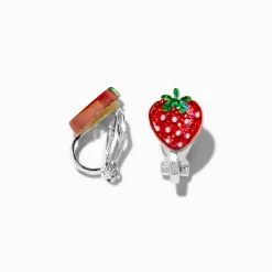 Claire's Clips Et Autocollants-Clous d'oreilles à clip fraise