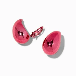 Claire's Clips Et Autocollants-Clous d'oreilles à clip haricot anodisés roses