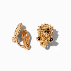 Claire's Clips Et Autocollants-Clous d'oreilles à clip lion couleur dorée