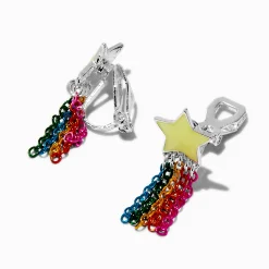Claire's Clips Et Autocollants-Clous d'oreilles à clip étoiles filantes qui brillent dans le noir