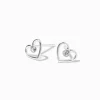 Claire's Clous D'oreilles|Bijoux Premium-Clous d'oreilles contour de cœur en argent