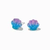 Claire's Clous D'oreilles-Clous d'oreilles coquillages pailletés violets