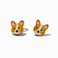 Claire's Clous D'oreilles|Bijoux Premium-Clous d'oreilles corgi couleur dorée C LUXE by Claire's