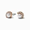 Claire's Clous D'oreilles-Clous d'oreilles couleur dorée éventail strass et perles d'imitation