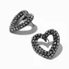 Claire's Clous D'oreilles-Clous d'oreilles couleur hématite strass cœur ajouré