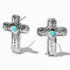 Claire's Clous D'oreilles-Clous d'oreilles cowgirl croix en filigrane couleur argentée